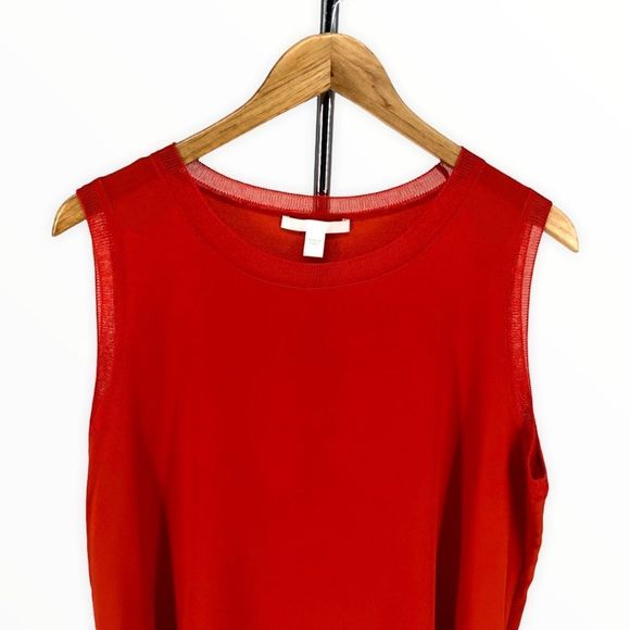 BOSS Hugo Boss Istora Fine Stretch Silk Shell Top in Dark Marigold Orange sz 10 - Picture 3 of 14